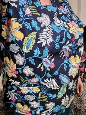 Buttersoft Floral Print Scrub Top
